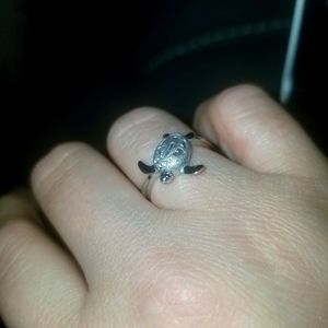 Plated white gold Turtle ring
